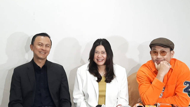 Konferensi pers kehamilan anak pertama istri Denny Sumargo, Olivia Allan di Kawasan Kemang, Jakarta Selatan. Foto: Aprilandika Pratama/kumparan