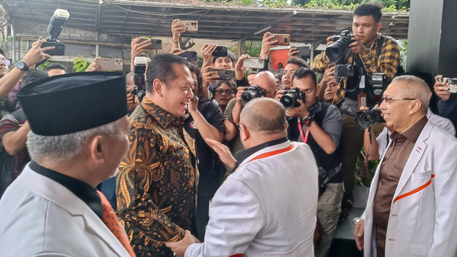 Ketua MPR Bambang Soesatyo mengunjungi DPP PKS, Jakarta, Senin (8/7/2024). Foto: Thomas Bosco/kumparan