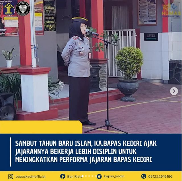 Sambut Tahun Baru Islam, Ka.Bapas Kediri Ajak Jajarannya Bekerja Lebih Disiplin untuk Meningkatkan Performa Jajaran Bapas Kediri