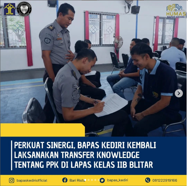 Perkuat Sinergi, Bapas Kediri Kembali Laksanakan Transfer Knowledge Tentang PPK di Lapas Kelas IIB Blitar