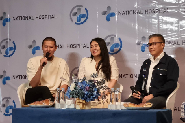 Konferensi pers Via Vallen terkait kelahiran anak pertama.  Foto: Dok. Istimewa