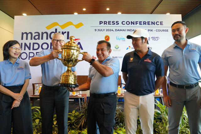 Press Conference Mandiri Indonesia Open 2024 di Damai Indah Golf – PIK Course, Jakarta, Selasa (9/7/2024). Foto: Dok. Bank Mandiri