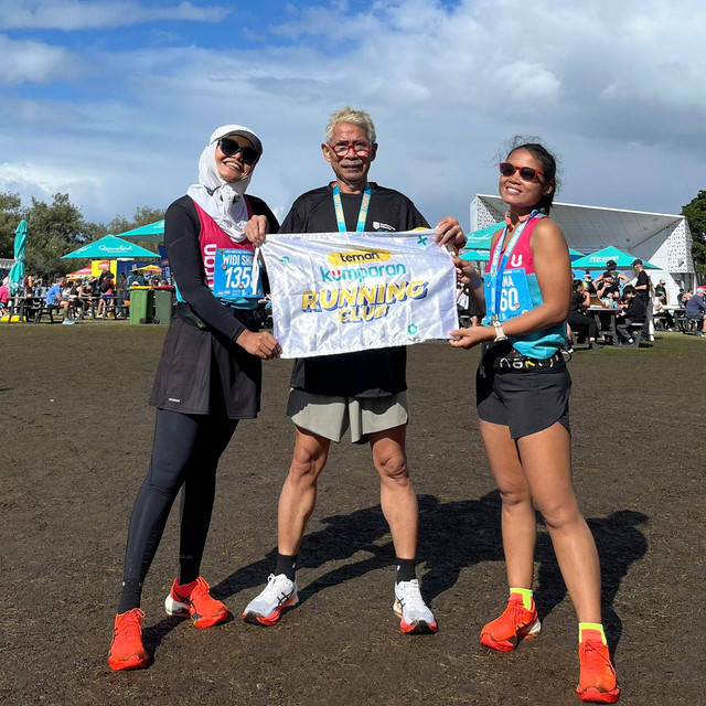 Widi Shufi dan Beliana Lee di Gold Coast Marathon, Australia. Foto: Widi Shufi