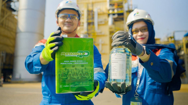 Green Refinery Cilacap sebagai proyek unggulan PT Kilang Pertamina Internasional (KPI) guna mewujudkan target pemerintah untuk bauran Energi Baru Terbarukan (EBT) 23% pada tahun 2025. Foto: Dok. Pertamina