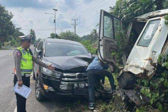 Mobil paspampres kecelakaan di Lampung Selatan, Rabu (10/7/2024) | Foto: ist