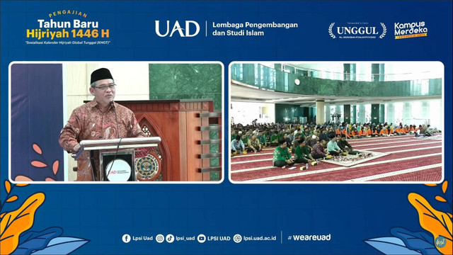 Pengajian Tahun Baru Hijriah 1446 H Universitas Ahmad Dahlan (UAD) di Masjid Islamic Center UAD (Dok. Lusi)