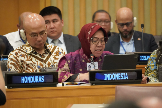 Mensos Tri Rismaharini pada Forum Politik Tingkat Tinggi oleh Kelompok Tugas Global Pemerintah Daerah dan Regional (UCLG) di New York, Kamis (11/7/2024). Foto: Dok. Istimewa