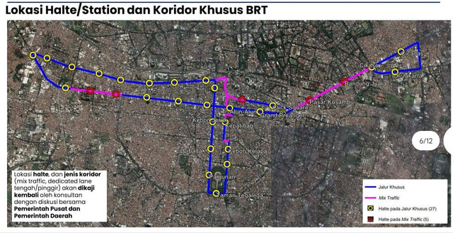 Rute Koridor Khusus BRT di Bandung Raya (Sumber: Humas Kota Bandung)