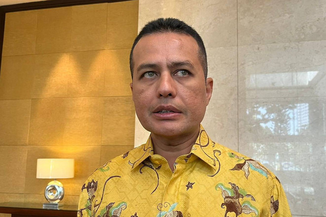 Ketua DPD Golkar Sumut Musa Rajekshah saat ditemui di JW Marriot Hotel, Senin (15/7/2024). Foto: Tri Vosa/kumparan