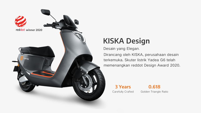 Ilustrasi motor listrik Yadea G6. Foto: Yadea Indonesia