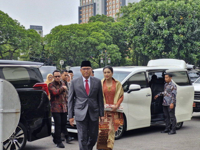 Aspri Prabowo, Sudaryono jelang pelantikan di Kompleks Istana Kepresidenan, Jakarta, Kamis (18/7/2024).  Foto: Nadia Riso/kumparan