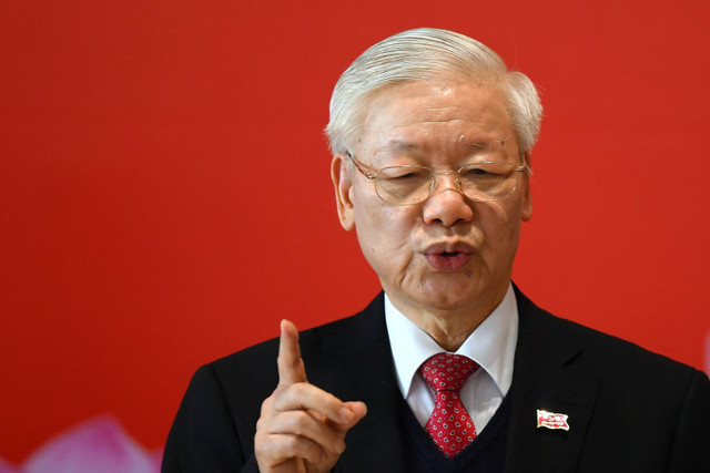 Mantan Presiden Vietnam, Nguyen Phu Trong. Foto: Manan Vatsyayana / AFP