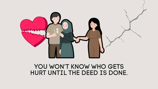 Gambaran perselingkuhan itu menyakitkan. Sumber : Canva.