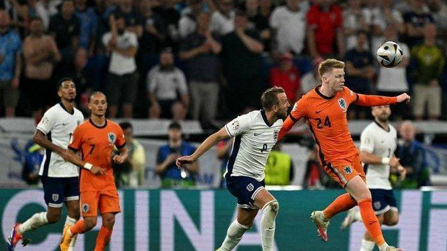 Belanda dan Inggris bertemu pada babak semifinal EURO 2024 di Stadion Signal Iduna Park, Rabu (10/7/2024)./OZAN KOSE/AFP