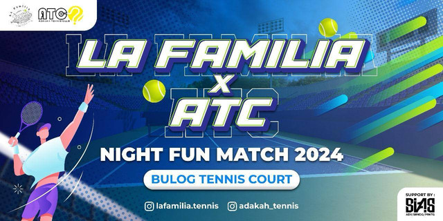 Night Fun Match La Familia dan Adakah Tenis Club (ATC) Pontianak. Foto: Dok. Istimewa