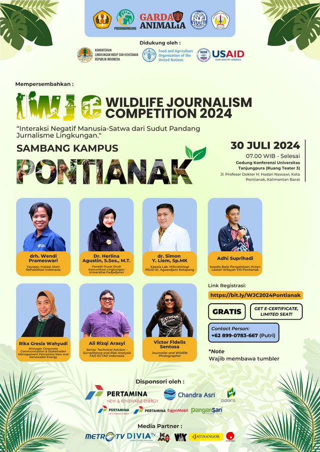 Sambang Kampus Wildlife Journalism Competition (WJC) 2024 Pontianak. Foto: Dok. Istimewa