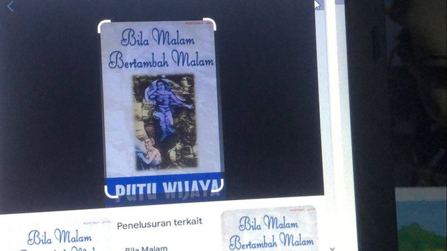 Cover Novel Bila Malam Bertambah Malam karya Putu Wijaya. Sumber: Hasil Foto Sendiri