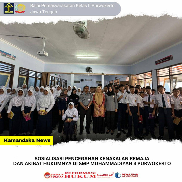 Sosialisasi Kenakalan Remaja dan Akibat Hukum di SMP Muhammadiyah 3 Purwokerto