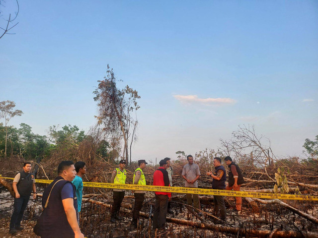 Lokasi yang dibakar dengan sengaja oleh empat warga di Mura, Foto : Ist