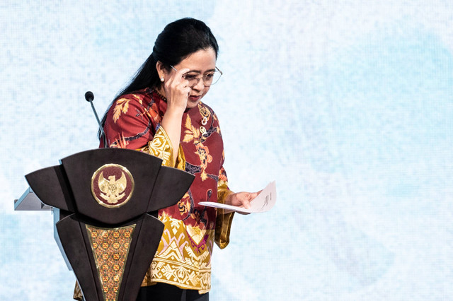 Ketua Dewan Perwakilan Rakyat (DPR) Puan Maharani menyampaikan sambutan dalam pembukaan Sidang ke-2 Indonesia-Pacific Parliamentary Partnership (IPPP) di Jakarta, Kamis (25/7/2024). Foto: Aprillio Akbar/ANTARA FOTO