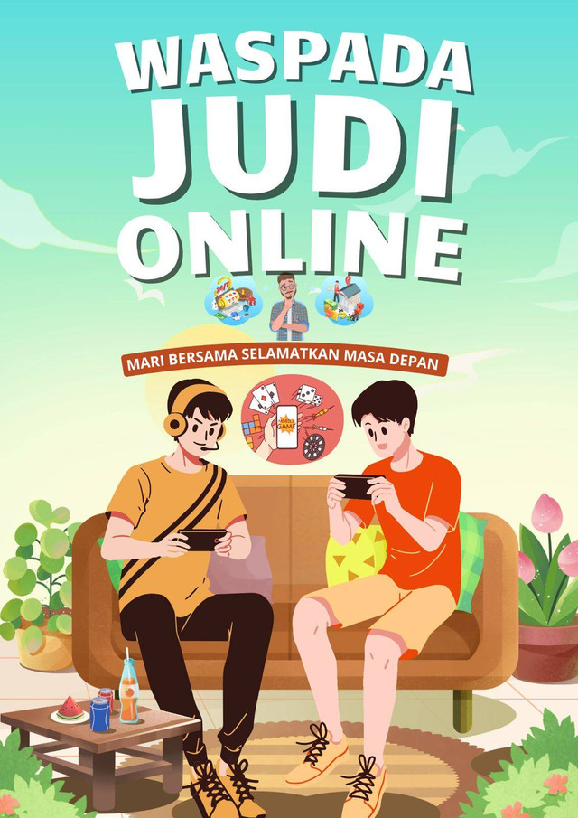 Ilustrasi Ketika Bermain Judi Online. Edit by: Rahel