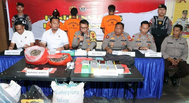 Wakapolres Sanggau memberikan paparan saat konferensi pers. Foto: Dok. Polres Sanggau