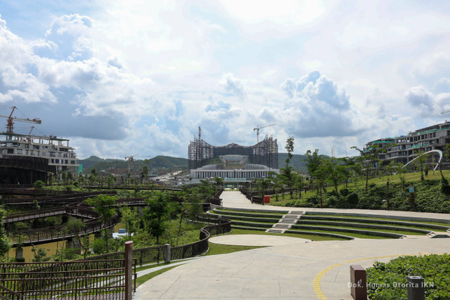 Progres pembangunan Plaza Seremoni IKN. Foto: dok. Otorita IKN