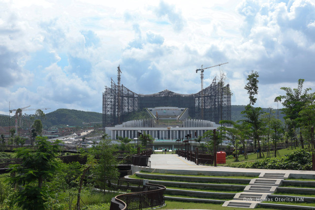 Progres pembangunan Plaza Seremoni IKN. Foto: dok. Otorita IKN