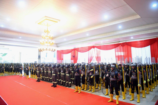 Ratusan personel yang mengikuti pelatihan pencegahan dan menangani Karhutla, Foto : Humas Pemprov Sumsel