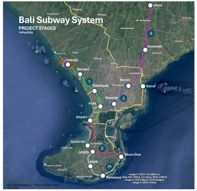 Rencana rute Bali Urban Rail and Associated Facilities - IST