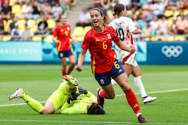 Aitana Bonmati saat Spanyol mengalahkan Jepang di Olimpiade Paris 2024.  Foto: Alain Jocard/AFP