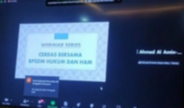 Rupbasan Mojokerto Ikuti Sosialisasi Webinar Series Cerdas Bersama BPSDM Hukum dan HAM