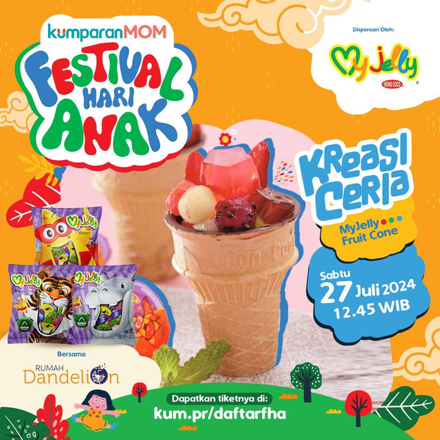 Workshop Kreasi Ceria  “MyJelly Fruit Cone”, Sabtu, 27 Juli 2024 pukul 12:45 WIB di Festival Hari Anak 2024. Dok. kumparan.