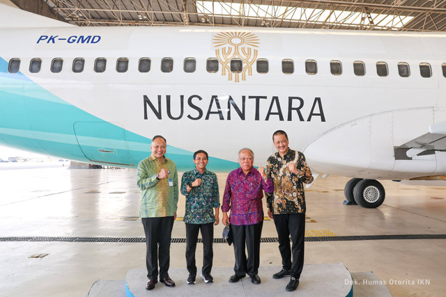 PT Garuda Indonesia (Persero) Tbk melakukan Perjanjian Kerja Sama Corporate Sales dengan Otorita Ibu Kota Nusantara (OIKN). Foto: dok. Otorita IKN