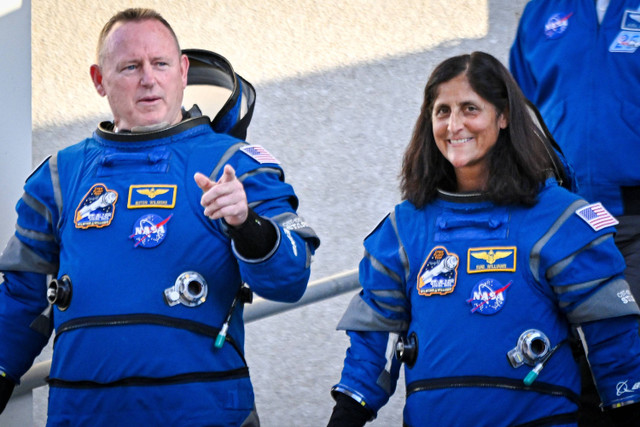 Astronaut Barry 'Butch' Wilmore dan Sunita Williams Foto: Miguel J. Rodriguez Carrillo / AFP