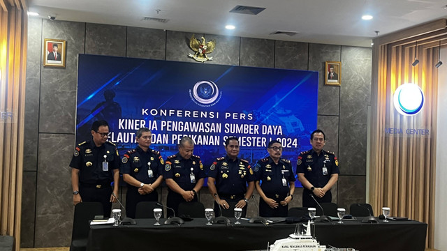 Konferensi pers Capaian Kinerja Dirjen PSDKP Semester I 2024 di Kantor KKP Jakarta, Jumat (2/8/2024). Foto: Widya Islamiati/kumparan