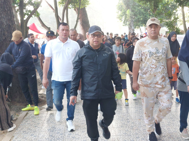 Pj Wali Kota Palembang, A Damenta, bersama jajaran saat meninjau kawasan CFD. (ist)