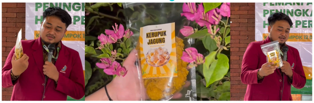 Pemateri dan Inovasi Produk Krupuk Jagung untuk Meningkatkan Nilai Guna Komoditas Unggul Desa Bleberan