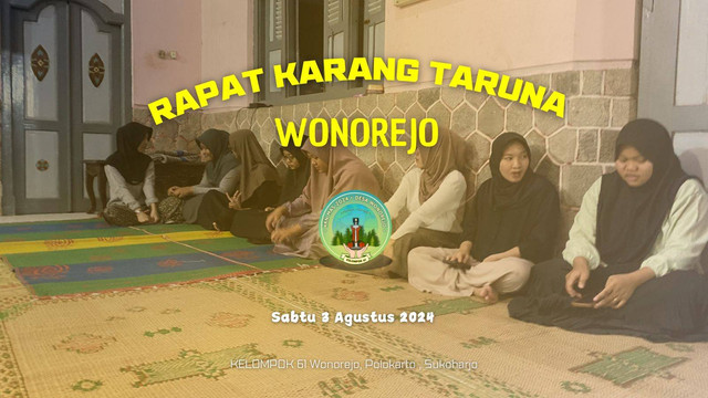 Karang Taruna dan Tim 61 KKN MAS UMS 2024 Siapkan Acara HUT RI di Desa Wonorejo