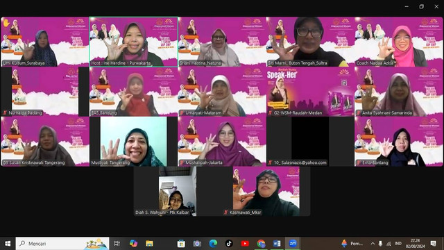 Live zoom TDA Perempuan Banjarmasin dan Kampus Wanita Mulia. dok/tda banjarmasin.