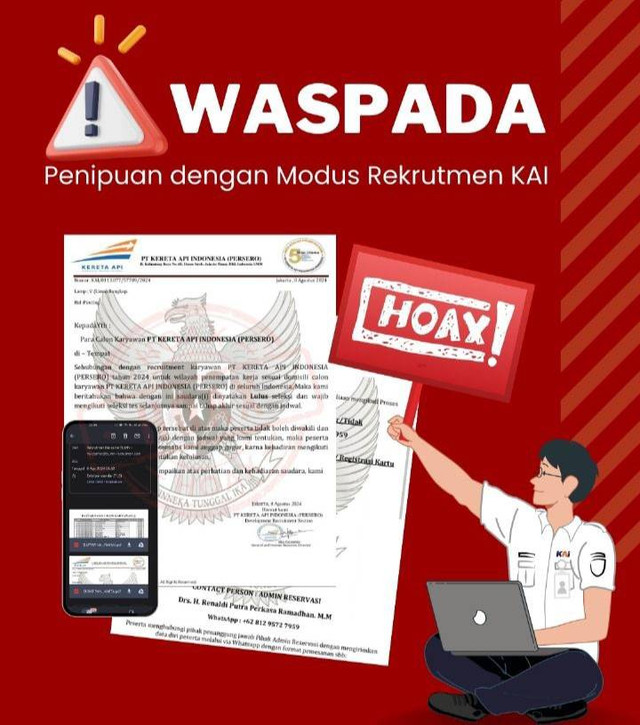 Waspadai Penipuan Rekrutmen Pekerja Mengatasnamakan KAI, Begini Modusnya