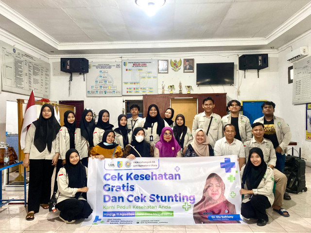 KKN Kelompok 68 UINSU Menggelar Cek Kesehatan & Cek Stunting bersama dr. Ely Safriany