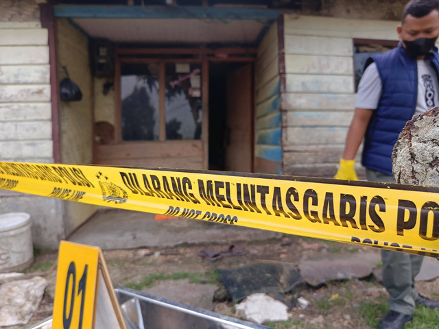 Rumah tempat ditemukannya jenazah Nurhasanah. Dok: Polres Cianjur