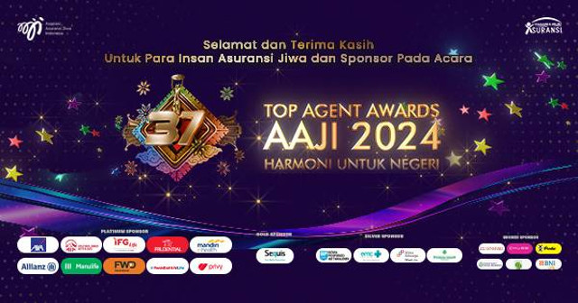 Asosiasi Asuransi Jiwa Indonesia memberikan penghargaan kepada perusahaan maupun tenaga pemasar Top Agent Awards AAJI 2024. Foto: dok. AAJI