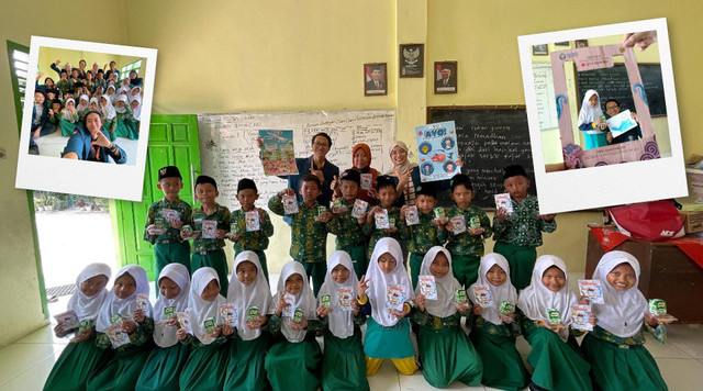 Edukasi Pentingnya Makanan Sehat, Dampak Minuman Kemasan, dan Gerakan Kurangi Sampah Plastik pada Siswa-siswi Kelas 3 MI Walisongo Kwayangan - Kedungwuni