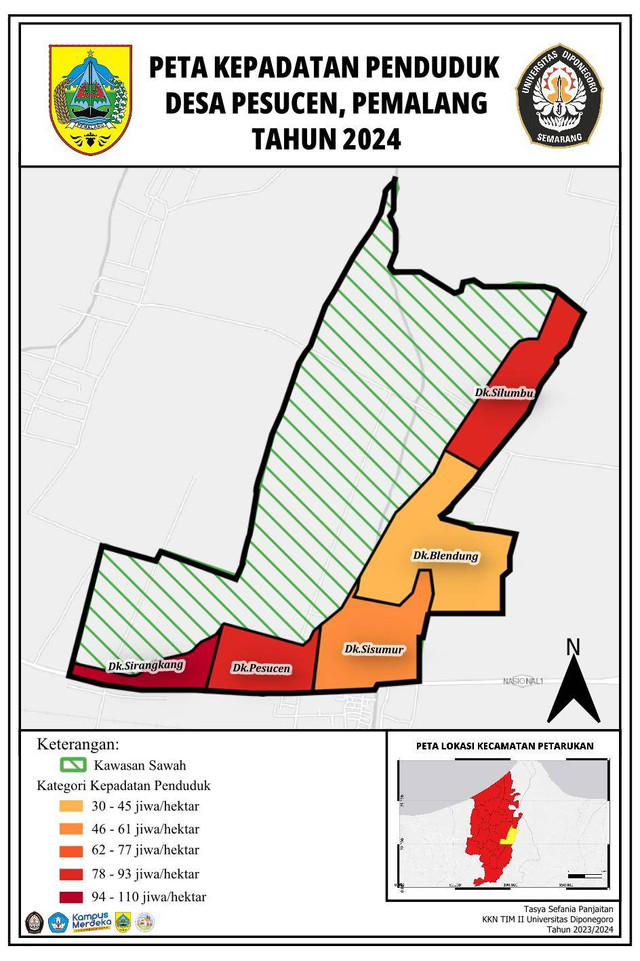 Peta Kepadatan Penduduk Desa Pesucen