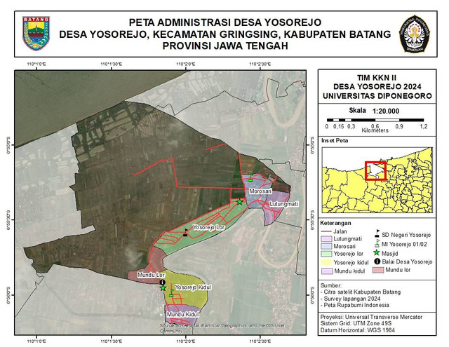 Peta administrasi Desa Yosorejo oleh KKN TIM II UNDIP 2024