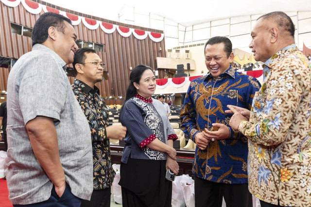 Puan Maharani, Bambang Soesatyo dan pimpinan DPR-MPR cek kesiapan Sidang Tahunan. Foto: Dok. DPR