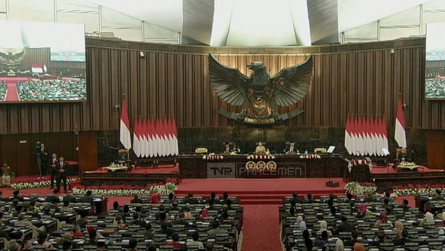 Suasana Sidang Tahunan DPR dan MPR di kompleks Parlemen, Senayan, Jakarta, Jumat (16/8/2024). Foto: Youtube/MPR RI