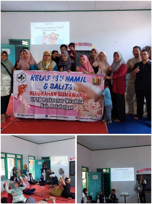 Rangkaian Kegiatan Program tanggal 22 Juli 2024, yakni pemaparan pada kelas ibu hamil dan senam ibu hamil